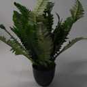 Fake Fern Potted Plant Artificial Boston Ferns in Pot 35 Leaves for Outdoors & Indoor Faux Fern Bush Plant 20inch for Patio Garden Farmhouse Windowsill Office Living Room Decoration Home Decor (Large)