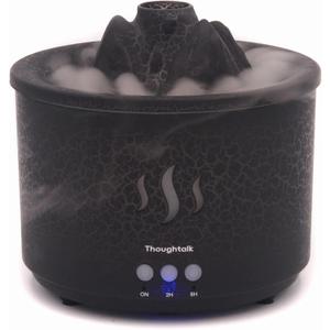 3in1 260ml Night Light, Essential Oil Diffuser for Bedroom, Office, Gym, Hotel Collection Diffuser, 3 Light Modes, 2/8H, Atomization Flame & Black Volcano Modes Oil Diffuser for Home