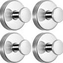 Suction Cup Hooks for Shower No-Drill Bathroom Hooks for Towels, Robes, Loofah Mountable on Bathroom Walls, Kitchen, Glass, Mirrors,Tile,Smooth Non-Porous Surfaces,Removable,4pcs,Chrome Polished