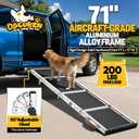Foldable Dog Car Ramp for Large Dog (80-200 lbs), Extra L71 W17 Folding Pet Ramp with Heavy Duty Steel Hinges, Anti-Slip Outdoor Dog Ramps for Car SUV Truck Side Door (5 Folded)