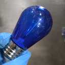 15 Pack S14 LED Bulbs Blue Christmas Replacement Bulb 1W String Light Bulbs Vintage Edison Plastic Decorative Bulb E26 Base Outdoor String Lights LED Filament Bulb for Patio Home Decor(Blue)