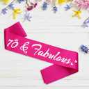 2 x 70 & Fabulous Birthday Sash, 70th Birthday Gifts idea for women, Funny 70th Birthday Party Suppiles, Hot Pink+ Silver(70 & Fabulous)