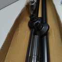 Tension Shower Curtain Rod 51-126In(4.25-10.5Ft), Long Shower Curtain Rod No Drilling for Window or Bathroom Patio, Adjustable Spring Shower Rod, Easy to Install Never Rust Rod Diameter 1.26Inch-Black