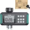 2WAYZ Water Timer for Hose - Automatic Sprinkler Timer with Heavy Duty Threads - 3/4-Inch Inlet and Outlet Swivel Connection - Water for Garden Hose with Rain Delay Options - Green
