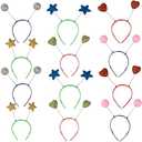 Funny Party Hats Head Boppers in Assorted Design- 12 Piece Party Accessories Blue Gold
