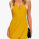 oxiuly Women's Wrap V Neck Bodycon Ruched Cocktail Party Dress Chic Church Wedding Club Pencil Dresses OX345 L