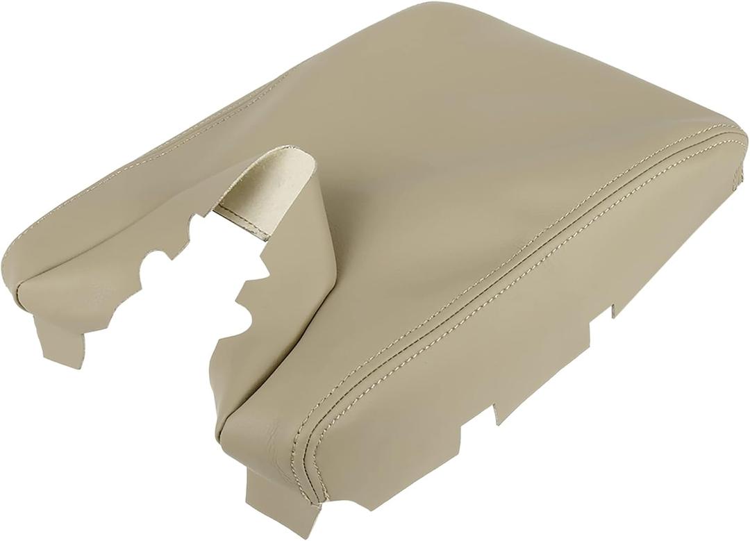 X AUTOHAUX Car Center Console Lid Armrest Seat Box Cover Protector Replacement Microfiber Leather for Acura TL 2009-2014 Dark Beige