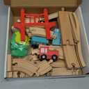 Tiny Land Wooden Train Set for Toddler - 39 Pcs- with Wooden Tracks Compatible with Major Brands - Expandable, Changeable-Train Toy for 3 4 5 Years Old Girls & Boys