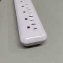 6 Outlet Surge Protector Power Strip with Low-Profile Plug with 8ft Cord, 1000 Joules, White