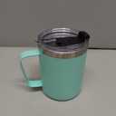 ALOUFEA 12oz Insulated Coffee Mug Cup with Handle, Stainless Steel Travel Coffee Mug with Flip Lid, Double Wall Vacuum Coffee Tumbler,Seafoam