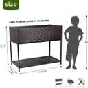 Raised Garden Bed - 3x1.5x2.5 ft Rattan Raised Bed Wicker Elevated Raised Garden Bed with Underneath Tool Storage Rack Shelf, Outdoor Raised Flower Planter Box