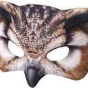 Halloween Owl Mask Half Face Jungle Animal Mask Owl Cosplay Accessories for Carnival Masquerade Party Decoration (Brown)