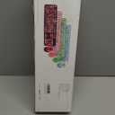 Wireless Keyboard and Mouse Combo, Ergonomic Full Size Typewriter Retro Round Keycaps Keyboard, Compatible with Windows, PC, Perfer for Home and Office Keyboards (Blue)