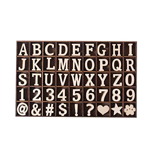 270 Pieces 1 Inch Wood Alphabet Letters Wooden Numbers Mini Blank Symbols Unfinished Heart Star Paw with Rustic Storage Tray for Home Decor Spelling Education Homemade Crafts Party Gifts