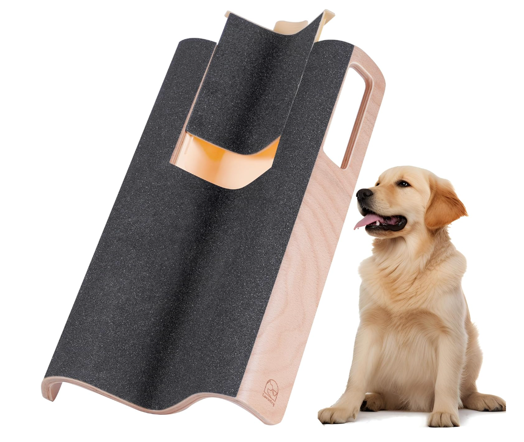 M-Shaped Dog Scratch Pad for Nails with Treat Box, Dog Nail Scratch Board for Large Dogs, Dog Nail File Toy and Shorten Dog’s Side Nail Easier (with Treat Box, L)