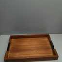 MyGift Burnt Wood Large Serving Tray with Handles, 20 x 14 Ottoman Tray, Breakfast, Coffee Server Tray