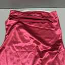 Womens Open Back Mini Dress Sexy Satin Floral Elegant Strapless Cocktail Dresses Date Night Party Club Bandeau Tube Dress Rose Red, Small