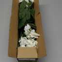 Artificial Geranium Fake Flowers for Outdoors Decoration, 6 Bundles Silk Geraniums White Flower UV Resistant Look Real Faux Plants for Front Door Garden Porch Planter Patio Balcony Yard Indoor Home