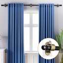 No Drilling Curtain Rod Brackets, Self Adhesive Curtain Holders, Adjustable Stick on Wall Curtain Rod Hooks Hanging for Bathroom Kitchen Home (16 Pack) (Retro Color)