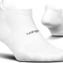 Feetures High Performance Max Cushion Ankle Sock - Tab Socks for Women & Men with Heel Tab (White)
