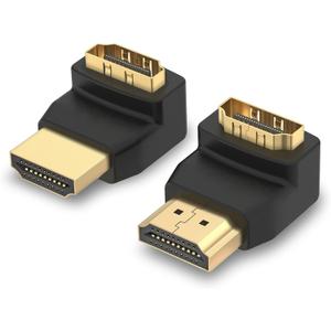 VCE HDMI 90 and 270 Degree Adapter 2-Pack, Right Angle HDMI Male to Female L Adapter Connector 3D&4K Supported