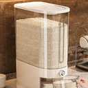 Large Rice Dispenser 12Lbs, Cereal Dispenser Rice Container Food Storage Container with Measuring Cup, Cereal Containers Storage Kitchen Storage Household Rice Pet Food Holder (12LBS)