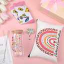 Skylety 5 Pcs School Custodian Gifts for Women 16 oz Glass Cup Socks Cosmetic Bag Badge Holder School Custodian Appreciation Gift Box for Thank You Janitor Staff Cleaning Lady