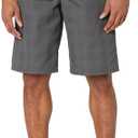 Dickies Mens Flex Regular Fit Plaid Flat Front 11in Casual Shorts, Charcoal, 34 US