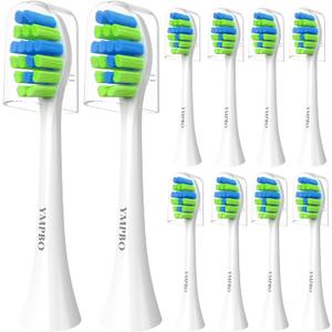 Toothbrush Replacement Heads Compatible with 7AM2M AM100/AM105/AM111 Electric Toothbrush, 10 Pack Brush Heads Refill, Soft Brush Bristles, White