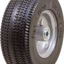 Marathon 00090 Flat-Free 2.80/2.50-4 Tire and Wheel Assembly, 3 Centered Hub, 3/4 Ball Bearings, Replacement Tire for Casters, Utility Carts and Other Equipment, Easy Install Assembly