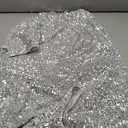 Women's Glitter Sequin Dress Spaghetti Strap V Neck Party Cocktail Sparkly Mini Dress Clubwear (Medium)