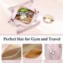 CAMTOP Mini Gym Bag for Women, Small Gym Tote Bag Puffy Quilted Sports Duffel Bag with Wet Compartment and Coin Purse Duffel Bags Dance Yoga Workout Bag for Gifts (All Coral Pink, Mini-12.6")