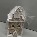 Braxio Indoor Christmas Decorations Resin Gingerbread House with LED Light - Winter Holiday Home Decor Gift for Men, 6.5 x 5.5 x 13.5 Inch