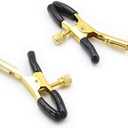 3 x Non Piercing Nipple Clips with Soft Rubber Cap,Adjustable Golden Nipple Clamps & Nipple Clip Inlaid with Transparent Glass Beads