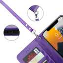 Bocasal Detachable Wallet Case for iPhone 13 RFID Blocking Card Slots Holder Premium PU Leather Magnetic Kickstand Shockproof Wrist Strap Removable Flip Protective Cover 5G 6.1 inch (Purple)