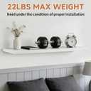 Easy Install Floating Shelves, 15.7 Inch Wall Mounted Wooden Shelf, Small Hanging Shelf for Home Decor, Books and Storage, Organizer for Bedroom, Bathroom, Kitchen, Set of 3, White