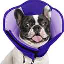 AOFITEE Dog Cone - Soft Dog Cone to Stop Licking, Comfy Cones for Dogs After Surgery, Adjustable Dogs Cones Collar Elizabethan Pet E-Collar for Medium Pets, Pet Recovery Collar, Purple Medium