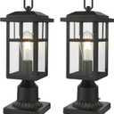 Beionxii Outdoor Post Lights, Lamp Post Light Fixture for Outside, Waterproof Aluminum Housing,Column Mount Light(Hardwired 120V),BXA525P-2PK/B, No Sensor