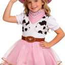 Gomukot Kids Cowgirl Costume for Girls Halloween Western Rodeo Dress Up,3-4T
