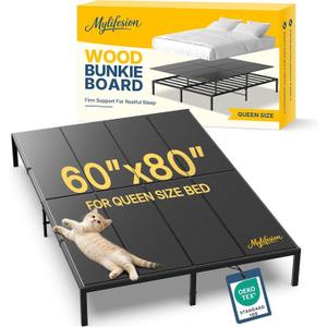 Bunkie Board Queen Size (60x80''), Wood Bed Support Board, Anti-Slip