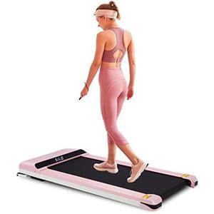 Portable Treadmill Under Desk Walking Pad Flat Slim Treadmill with LED Display & Sport APP, Running Machine for Apartment and Small Space Without Assembling Pink