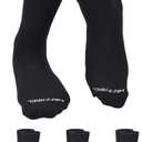 Mens Cotton Crew Length Socks, Warm Cushioned Work, Business & Formal Socks Sizes 810/1013 3/6 Pairs (Solid Black)
