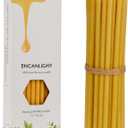 Natural Beeswax Meditation Candles 7 inch, Pure Bee Waxs Prayer Candle 50pcs - 40min Burn Time - Dripless and Smokeless for Prayer, Church, Hanukkah, Christmas, Birthday, Yoga (Yellow)