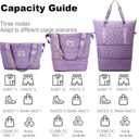 Expandable foldable duffel bag suitcase, detachable rolling wheels,carry-on large duffel bag,luggage bag,suit gym,camping,travel or business trip,Gift for wife and parents-Checkerboard(PURPLE)