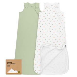 2-Pack Organic Baby Sleep Sacks, 100% Cotton - Soft & Breathable 0.5TOG Baby Wearable Blanket, Toddler Sleeping Sack 18-24 months, Easy to Wear Transitional Swaddles for Newborns,Infants(Roarsome, L)