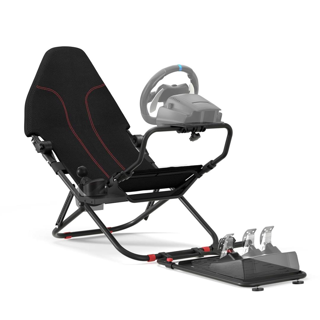 RACGTING Racing Simulator Cockpit for G29/G920/G923, Foldable & Adjustable Racing Seat for Thrustmaster T300RS/248/T-GT II, Fanatec CSL DD/GT DD Pro/ClubSport DD/DD+, MOZA R5, SIMAGIC Alpha Mini
