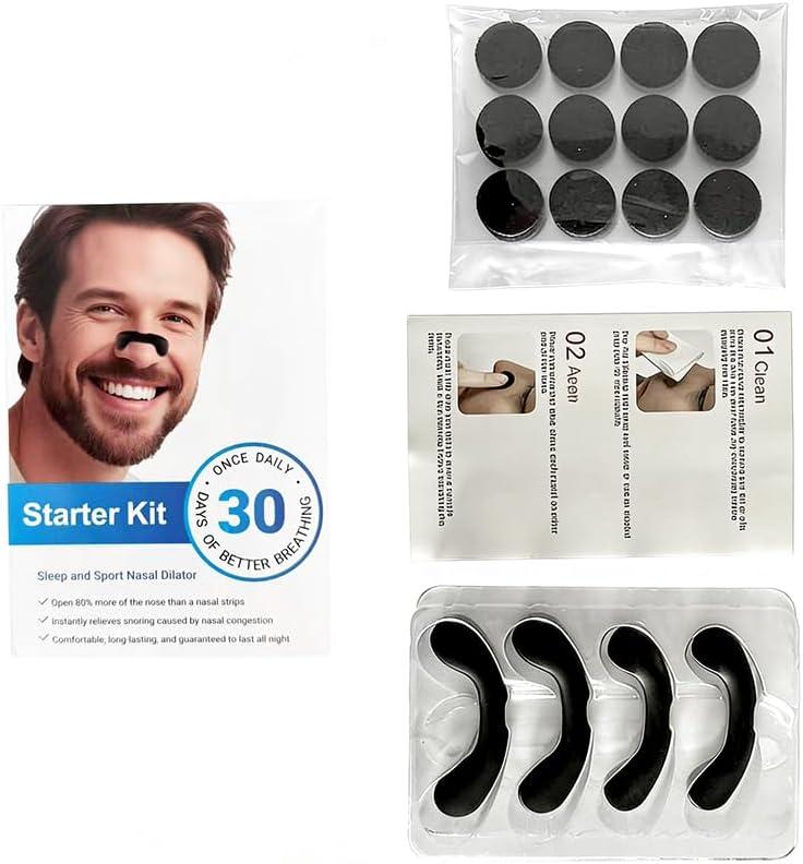Nasal Strips Breathing Starter Kit  30 Days Count  Boost Oxygen, Reduce Snoring, Improve Sleep Quality - Sweat Resistant Snoring Aids