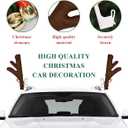 Premium Reindeer Car Kit Antlers, Nose, Auto Christmas Decorations, Premium Antlers Reindeer Kit for Cars, SUV, Vans, Trucks Windows & Grille, Universal Decor Car Accessories (Coffee)