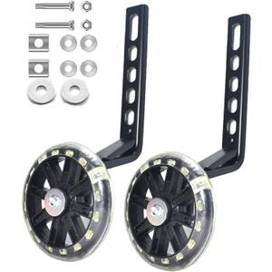 Flash Training Wheels for 12 14 16 18 20 Inch Kids BikeHeavy Duty Training Wheels for Single Speed Bicycle (Black)