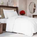 Duvet Cover Twin/Twin XL Size Set - Extra Soft Twin/Twin XL Size Duvet Cover 68 x 90 with 1 Pillow Shams - Hotel Luxury and Fade Free w/ Zipper Closures & Ties - Comfy Breathable Bedding Set (White)